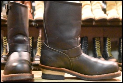 【7.5D 美品 13年】レッドウィング 2268 エンジニア 黒 ブラッククローム スチールトゥ プルオン ブーツ redwing HOPESMORE