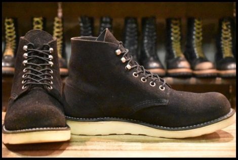 【8.5D 良品 10年】レッドウィング 8174 黒スエード アイリッシュセッター ラフアウト プレーントゥ ブーツ redwing HOPESMORE