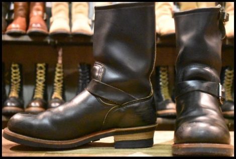 【9.5D 良品 PT91プリント 96年】レッドウィング 2268 エンジニア 黒 ブラッククローム スチールトゥ プルオン ブーツ redwing HOPESMORE