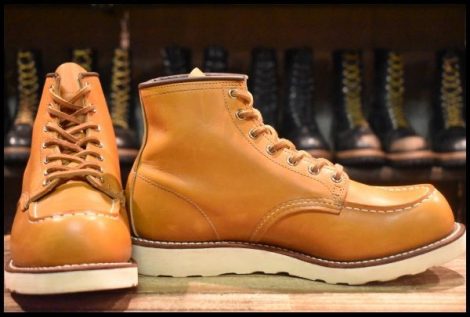 【8.5E 美品 18年】レッドウィング 9875 アイリッシュセッター ゴールドラセット モックトゥ レースアップ ブーツ redwing HOPESMORE