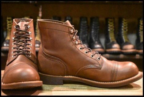 【8D 箱付 美品 21年】レッドウィング 8111 アイアンレンジャー 茶 アンバー ハーネス キャップトゥ ブラウン ブーツ redwing HOPESMORE