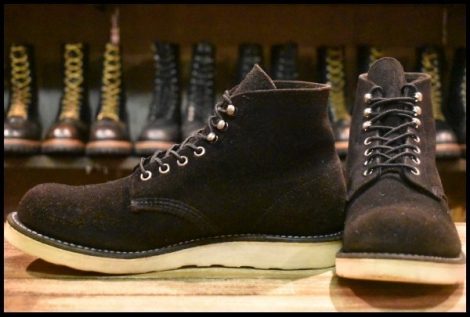 【8.5D 良品 10年】レッドウィング 8174 黒スエード アイリッシュセッター ラフアウト プレーントゥ ブーツ redwing HOPESMORE