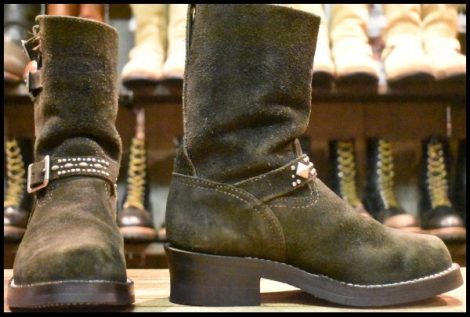 【7.5E? 良品】WESCO ウエスコ カスタムボス 黒スエード ブラックラフアウト ビブラム430 9インチハイト エンジニア ブーツ HOPESMORE