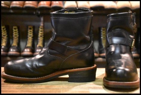【7.5E 良品 黒タグ】Chippewa チペワ ショート エンジニア 99951 黒 ブラック 7インチハイト ブーツ HOPESMORE