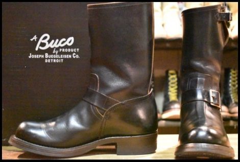 【8D 箱付 良品】BUCO ブコ リアルマッコイズ 112-3581#4031 BA11010 エンジニア 黒 ブラック ホースハイド キャッツポウ ブーツ HOPESMORE