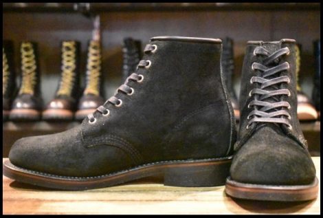 【7.5D 美品 黒タグ】Chippewa チペワ 1901M28 黒 ブラックオデッサ リバース スエード ラフアウト レースアップ ブーツ HOPESMORE