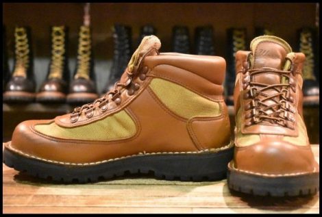 【7.5EE 良品 白タグ ウエアハウス別注】Danner ダナー フェザーライト 20300X 茶 カーキ ゴアテックス GORE-TEX ブーツ HOPESMORE