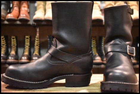 【8.5E 良品 20年】WESCO ウエスコ カスタムボス ブラック 黒 9インチハイト ビブラム100シングル エンジニア ブーツ BOSS HOPESMORE