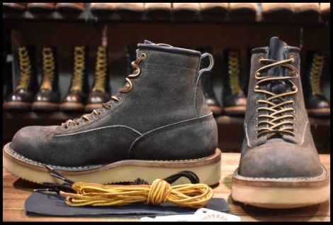 【9E 良品】WHITE’S ホワイツ ノースウエストLTT ネイビースエード ラフアウト ビブラム2021ハーフスリップ グレー ブーツ HOPESMORE