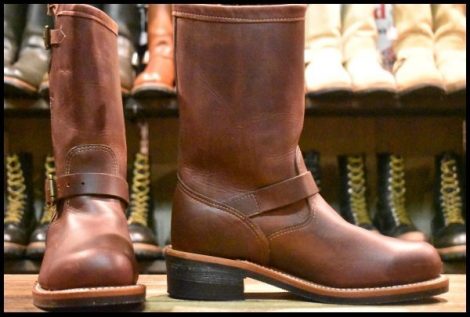 【8.5E 箱付 未使用 黒タグ】Chippewa チペワ 91068 エンジニア コードバン バーガンディ 11インチハイト スチールトゥ ブーツ HOPESMORE
