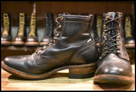 【7.5D 良品 12年】WESCO ウエスコ フライトマスター 黒 ブラック コードバン 編み上げ レースアップ ジョブマスター ブーツ HOPESMORE