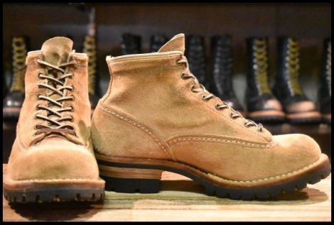 【9E 良品 10年】WESCO ウエスコ カスタムジョブマスターLTT バーラップ ラフアウト 編み上げ ビブラム100シングル ブーツ HOPESMORE