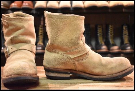 【9.5D 中古 10年】レッドウィング 2965 ショート スエードエンジニア ホーソーンアビレーンラフアウト スチール ブーツ redwing HOPESMORE