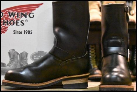 【7D 箱付 美品 06年】レッドウィング 2268 エンジニア 黒 ブラッククローム スチールトゥ プルオン ブーツ redwing HOPESMORE
