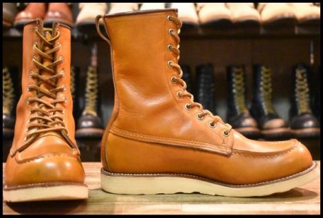 【8.5D 箱付 良品 13年】レッドウィング 9877 ゴールドラセット ロング アイリッシュセッター モックトゥ ブーツ redwing HOPESMORE