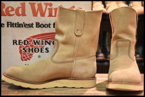 【8E 箱付 美品 旧羽タグ 96年】レッドウィング 8168 スエード ペコス タン ラフアウト プルオン ブーツ redwing pecos HOPESMORE