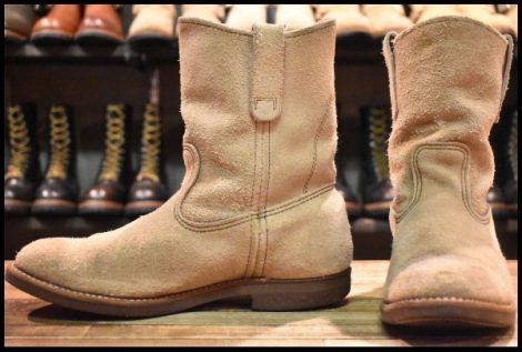 【8.5E 良品 旧羽タグ】レッドウィング 1188 スエード ペコス タン ラフアウト ベージュ ブーツ redwing pecos HOPESMORE