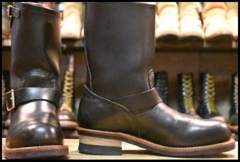 【8D 良品 10年】レッドウィング 2268 エンジニア 黒 ブラッククローム スチールトゥ ブーツ redwing HOPESMORE