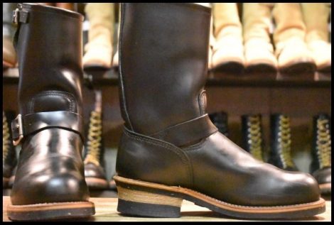 【7D 箱付 美品 06年】レッドウィング 2268 エンジニア 黒 ブラッククローム スチールトゥ プルオン ブーツ redwing HOPESMORE