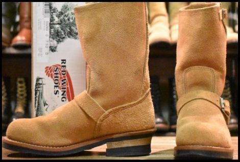 【7.5D 箱付 良品 19年】レッドウィング 9269 スエード エンジニア タン ブルハイド ラフアウト スチールトゥ ブーツ redwing HOPESMORE