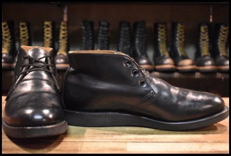 【10D 美品 11年】レッドウィング 9196 ポストマン チャッカ 黒 ブラック シャパラル 短靴 編み上げ ブーツ redwing HOPESMORE