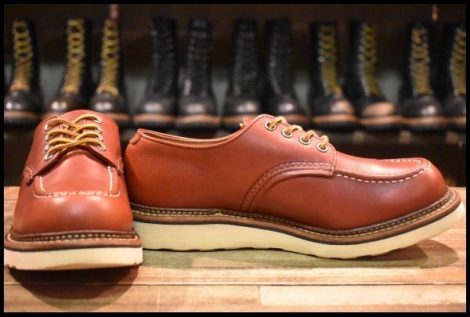 【7D 箱付 良品 18年】レッドウィング 8103 オックスフォード 赤茶 オロラセット モックトゥ ローカット 短靴 ブーツ redwing HOPESMORE