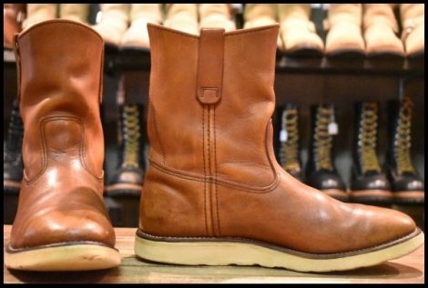 【9.5D 良品 旧犬タグ 86年】レッドウィング 866 ペコス 赤茶 オロラセット ビンテージ プルオン ブーツ redwing pecos HOPESMORE