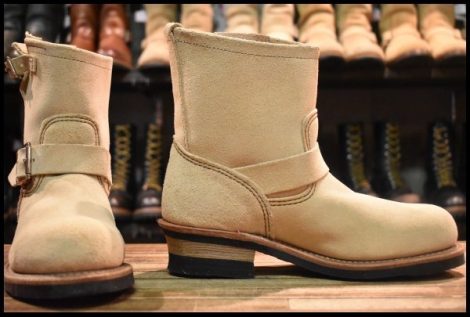 【7D 美品 13年】レッドウィング 2965 ショート スエードエンジニア ホーソーンアビレーンラフアウト プルオン ブーツ redwing HOPESMORE