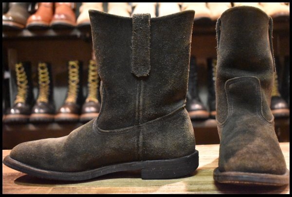 【7D 良品 07年】レッドウィング 8186 黒スエード ペコス ブラック ラフアウト redwing pecos ブーツ HOPESMORE