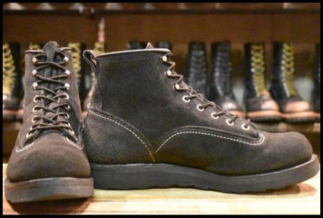 【8.5D 箱付 美品 15年 nonnative別注】レッドウィング 2900 ラインマン 黒スエード ブラック ラフアウト ブーツ redwing HOPESMORE