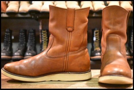 【9.5D 良品 旧犬タグ 86年】レッドウィング 866 ペコス 赤茶 オロラセット ビンテージ プルオン ブーツ redwing pecos HOPESMORE