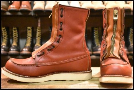 【8.5D 良品 犬タグ復刻 18年 ジッパーユニット付】レッドウィング 8877 ロング アイリッシュセッター オロラセット ブーツ HOPESMORE