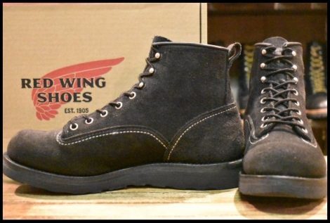 【8.5D 箱付 美品 15年 nonnative別注】レッドウィング 2900 ラインマン 黒スエード ブラック ラフアウト ブーツ redwing HOPESMORE