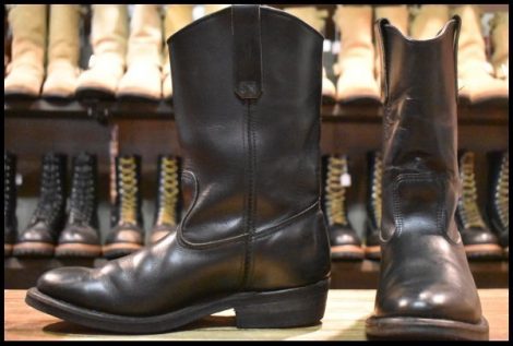 【8E 良品 02年】レッドウィング 8155 ペコス 黒 ブラッククローム プルオン ブーツ redwing pecos HOPESMORE