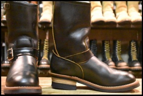 【7.5D 箱付 美品 18年】レッドウィング 2966 クローンダイク エンジニア 黒 ブラック 茶芯 スチール無し ブーツ redwing HOPESMORE