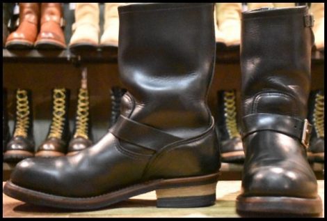 【8.5D 良品 10年】レッドウィング 2268 エンジニア 黒 ブラッククローム スチールトゥ ブーツ redwing HOPESMORE