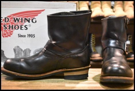 【11D 箱付 良品 08年】レッドウィング 2976 ショート エンジニア 黒 ブラッククローム スチールトゥ ブーツ redwing HOPESMORE