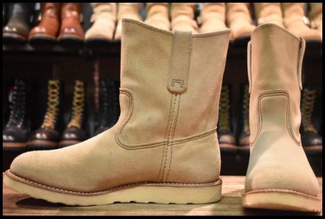 【10E 良品 10年】レッドウィング 8168 スエード ペコス ホーソーン アビレーン ラフアウト ベージュ ブーツ redwing pecos HOPESMORE