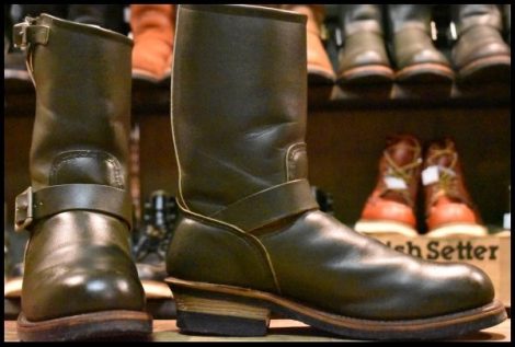 【8.5D 良品 PT99刺繍】レッドウィング 8273 エンジニア 緑 カンガタン グリーン スチールトゥ ブーツ redwing HOPESMORE