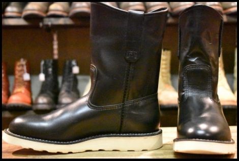 【5.5D 美品 11年】レッドウィング 8169 ペコス 黒 ブラッククローム プルオン クッションソール ブーツ redwing pecos HOPESMORE