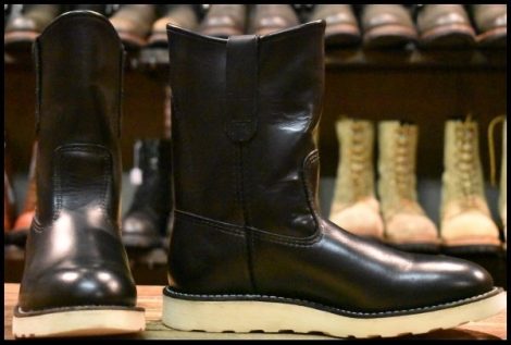 【5.5D 美品 11年】レッドウィング 8169 ペコス 黒 ブラッククローム プルオン クッションソール ブーツ redwing pecos HOPESMORE