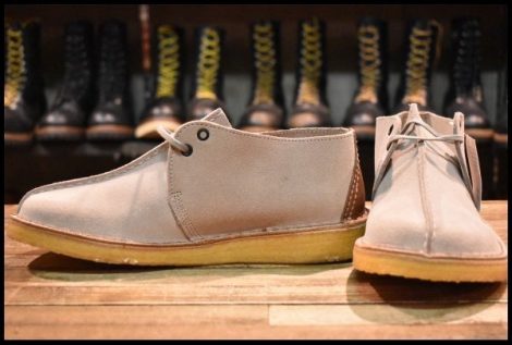 【US9 DEAD ENGLAND製】Clarks クラークス デザートトレック サンドスエード グレー チャッカ イギリス 英国 ブーツ HOPESMORE