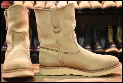【8.5E 美品 08年】レッドウィング 8168 スエード ペコス ホーソーン アビレーン ラフアウト ベージュ ブーツ redwing pecos HOPESMORE