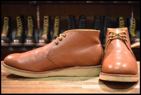 【11D 良品 10年】レッドウィング 595 チャッカ 茶 ブラウン 短靴 編み上げ レースアップ ブーツ redwing HOPESMORE