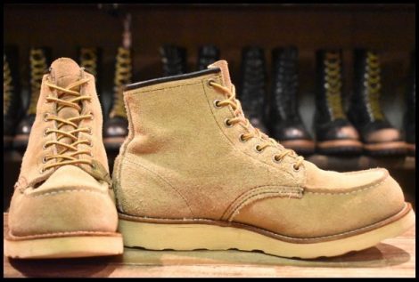 【8.5E 良品 犬タグ】レッドウィング 8173 スエード アイリッシュセッター タン ラフアウト モックトゥ ブーツ redwing HOPESMORE