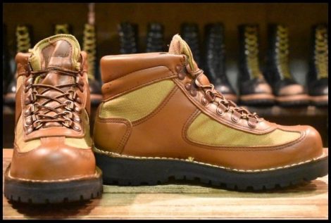 【7.5EE 良品 白タグ ウエアハウス別注】Danner ダナー フェザーライト 20300X 茶 カーキ ゴアテックス GORE-TEX ブーツ HOPESMORE