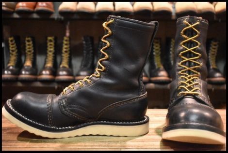 【8D 良品 11年】WESCO ウエスコ カスタムジョブマスター 黒 ブラック ビブラム1010シングル 9インチハイト 編み上げ ブーツ HOPESMORE