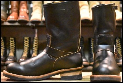 【9.5D 美品 25年】レッドウィング 2966 ブラック クローンダイク エンジニア 黒 茶芯 スチール無し ブーツ redwing 2268 HOPESMORE