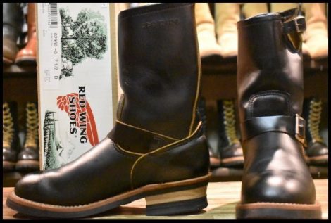 【7.5D 箱付 美品 18年】レッドウィング 2966 クローンダイク エンジニア 黒 ブラック 茶芯 スチール無し ブーツ redwing HOPESMORE