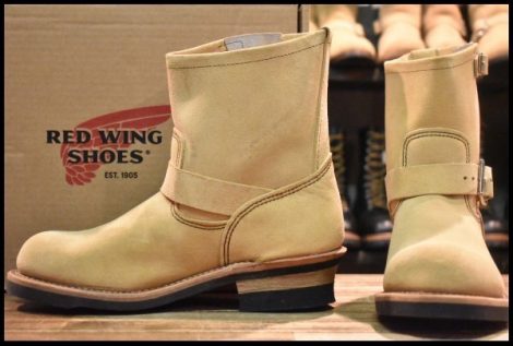 【8.5D 箱付 未使用 16年】レッドウィング 2965 ショートエンジニア スエード ホーソーンアビレーンラフアウト ブーツ redwing HOPESMORE